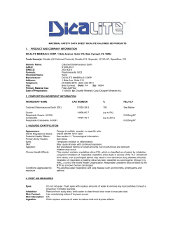 MATERIAL SAFETY DATA SHEET DICALITE