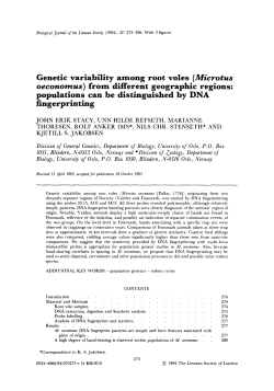 Genetic variability among root voles (Microtus oeconomus) from