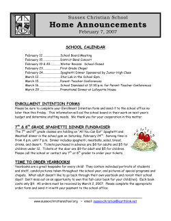 Home Announcements - Sussex Christian School
