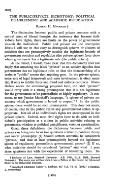 Public/Private Dichotomy: Political Disagreement and Academic