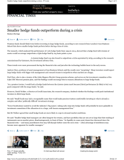 Smaller Hedge Funds Outperform