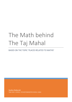 The Math behind The Taj Mahal
