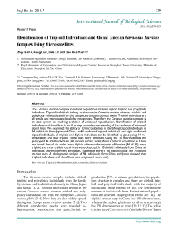 Identification of Triploid Individuals and Clonal Lines