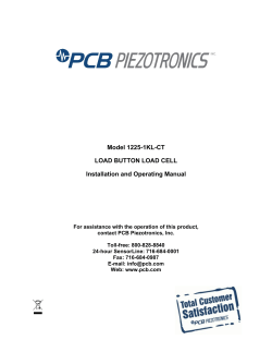 Model 1225-1KL-CT LOAD BUTTON LOAD CELL Installation and