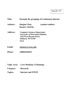 Dynamic Re-grouping of Continuous Queries