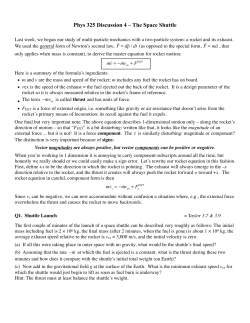 Phys 325 Discussion 4 &ndash; The Space Shuttle