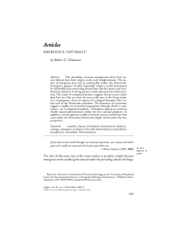 Emergence, naturally!