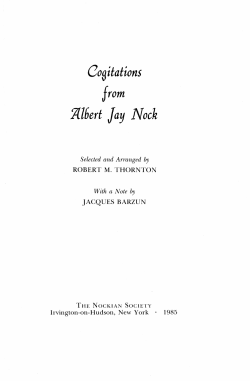 Cogications from Albert J. Nock