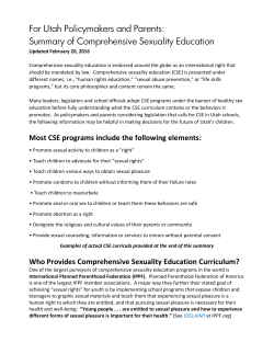 For Utah Policymakers and Parents: Summary of