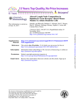 Altered Lymph Node Composition in Diphtheria Toxin Receptor