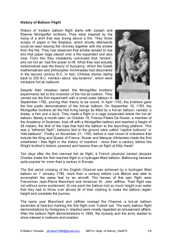 History of Balloon Flight - METU | Aerospace Engineering