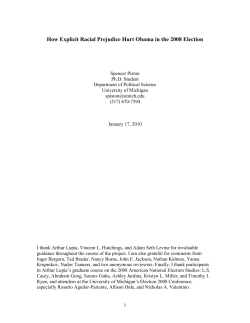 How Explicit Racial Prejudice Hurt Obama in the 2008 Election