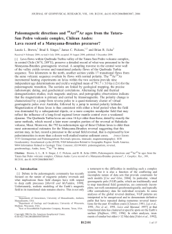 Paleomagnetic directions and 40Ar/39Ar ages from the Tatara