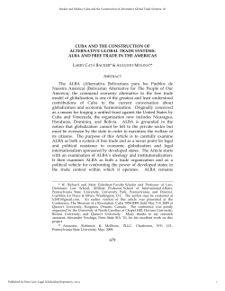 Cuba and the Construction of Alternative Global Trade Systems