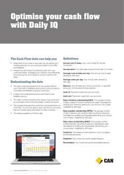 Cash flow user guide