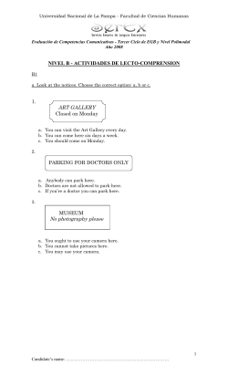 NIVEL B - Facultad de Ciencias Humanas - UNLPam