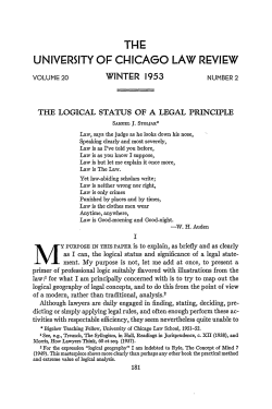 The Logical Status of a Legal Principle