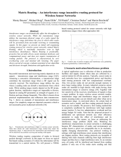 Matrix Routing &ndash; An interference range insensitive routing protocol