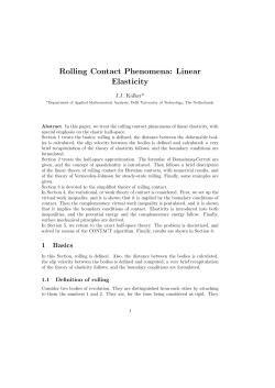Rolling Contact Phenomena: Linear Elasticity