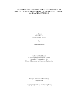 NON-DECIMATED WAVELET TRANSFORM IN STATISTICAL