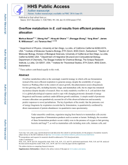 Overflow metabolism in E. coli results from