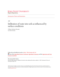 Infiltration of water into soils as influenced by surface conditions