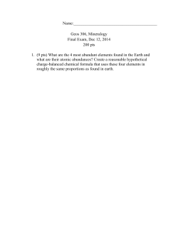 Name: Geos 306, Mineralogy Final Exam, Dec 12, 2014 200 pts 1