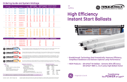 GE Ballasts | High Efficiency Instant Start Ballasts | GE Lighting