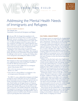Addressing the Mental Health Needs of Immigrants and Refugees
