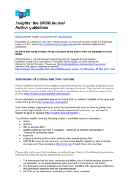 Insights: the UKSG journal Author guidelines