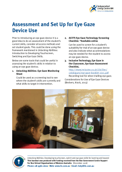 Assessment and Set up for Eye Gaze Device Use