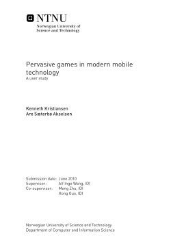 Pervasive games in modern mobile technology