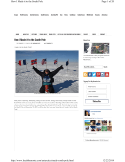 How I Made it to the South Pole Page 1 of 20 How I Made it to the