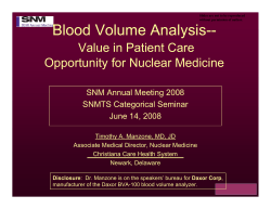 Blood Volume Analysis--