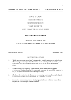 Joint Committee on Human Rights in November 2011