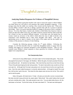 Analyzing Student Responses for Evidence of Thoughtful Literacy