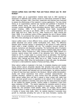 Calcium sulfate bone void filler: Past and Future clinical