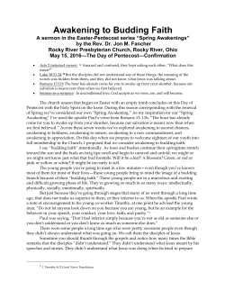 Awakening to Budding Faith - Rocky River Presbyterian Church