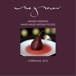 AWARD WINNING HAND-MADE ARTISAN FOODS CHRISTMAS 2012