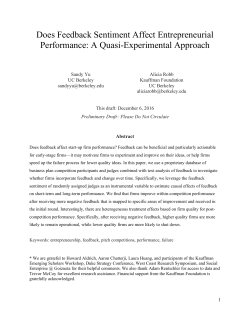 Does Feedback Sentiment Affect Entrepreneurial Performance: A