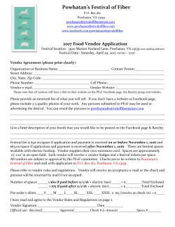 the Food Vendor Application. - Powhatan`s Festival of Fiber