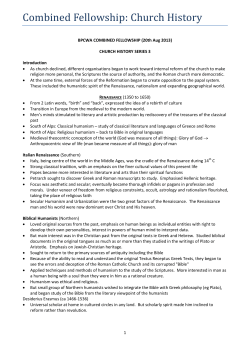 Combined Fellowship: Church History