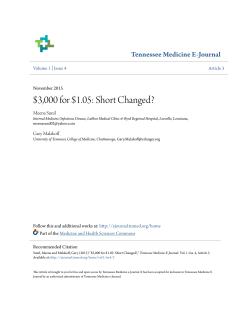 3000 for $1.05: Short Changed? - Tennessee Medicine e