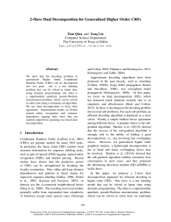 2-Slave Dual Decomposition for Generalized Higher Order CRFs
