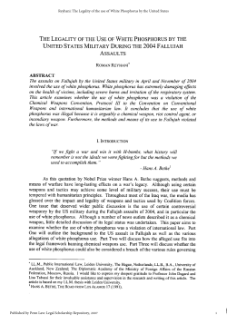 The Legality of the use of White Phosphorus by the United States