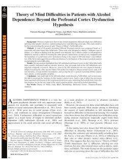 Theory of Mind Difficulties in Patients with Alcohol