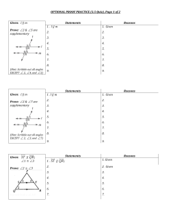 OPTIONAL PROOF PRACTICE (3.5 Quiz), Page 1 of 2 Given