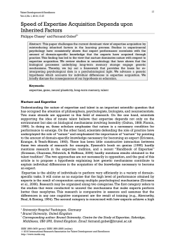 Speed of Expertise Acquisition Depends upon Inherited Factors