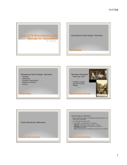 Narrative Educational Game Design: Narrative