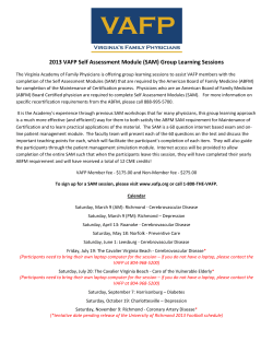 2013 VAFP Self Assessment Module (SAM)